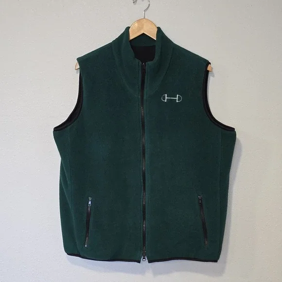 EQ Reversible Polartec Horse Fleece Vest XL Black‎ Green Equestrian Riding 24x27 - Picture 4 of 11